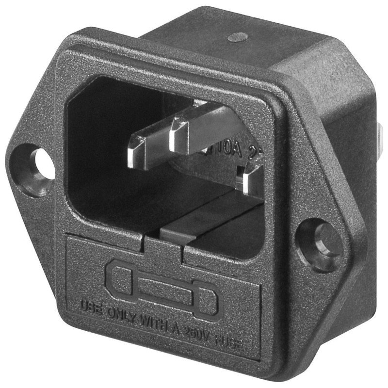 Connettore VDE da Pannello c/viti Maschio con Alloggio Fusibile Connettore VDE da Pannello c/viti Maschio con Alloggio Fusibile