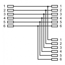 Accoppiatore telefonico 2 x 6P4C F a 6P4C F