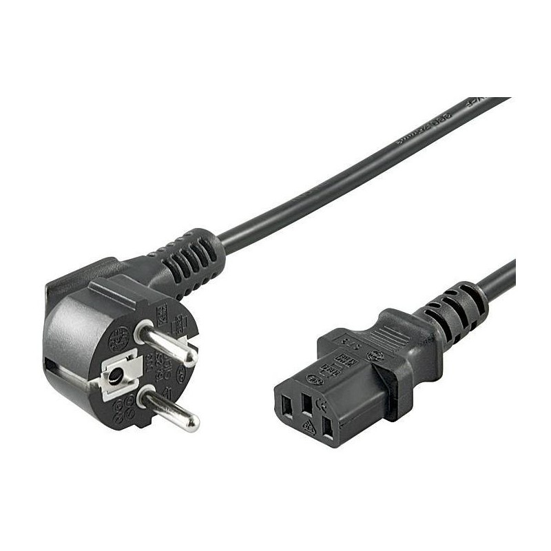 Cavo alimentazione C13 F a Schuko angolato 3m nero Cavo alimentazione C13 F a Schuko angolato 3m nero