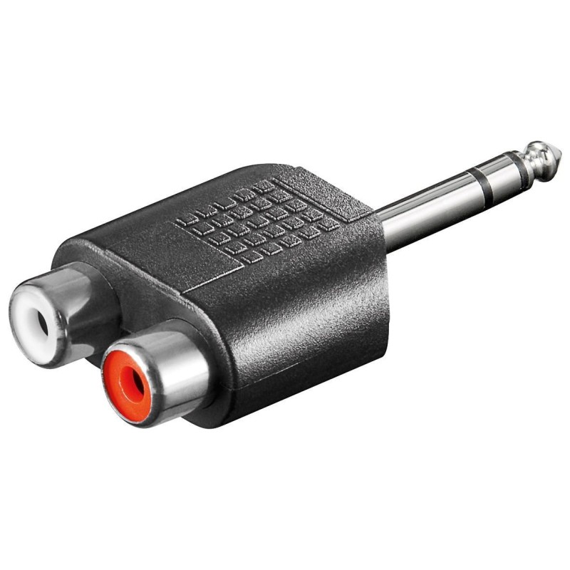 Adattatore Audio 6.3mm Maschio a 2 RCA Femmina