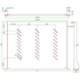 Mensola per Rack 19'' 350 mm 1U Grigia 2 punti