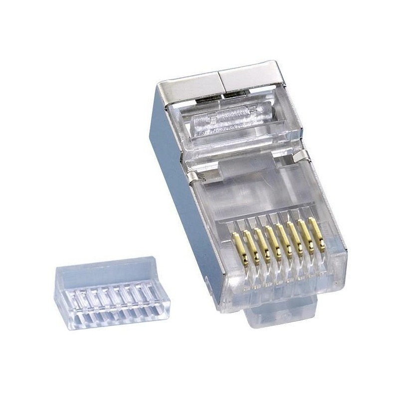 Plug Modulari RJ45 Cat5E con Slitta per Cavo Flessibile STP