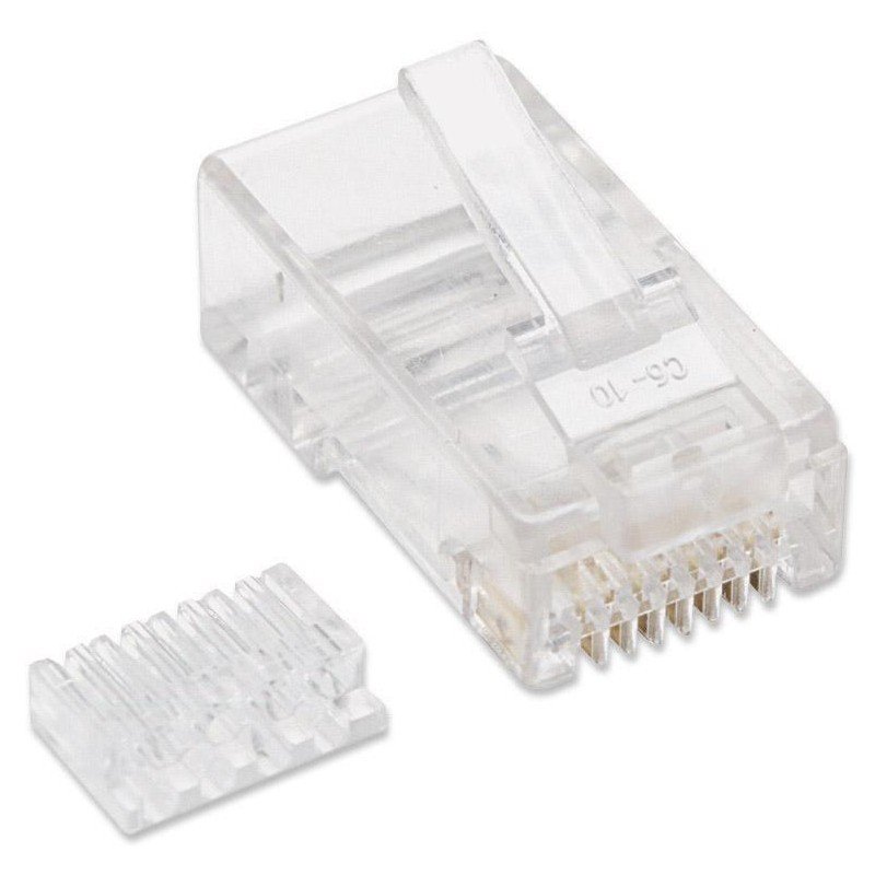 Plug Modulari RJ45 Cat6 con Slitta per Cavo Flessibile UTP