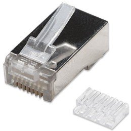 Plug Modulari RJ45 Cat6 con Slitta per Cavo Flessibile STP