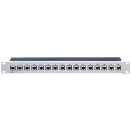 Pannello Patch STP 16 Posti RJ45 Cat. 5E Grigio