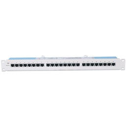 Pannello Patch STP 24 Posti RJ45 Cat. 5E Grigio
