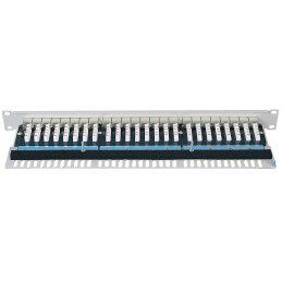 Pannello Patch STP 24 Posti RJ45 Cat. 5E Grigio