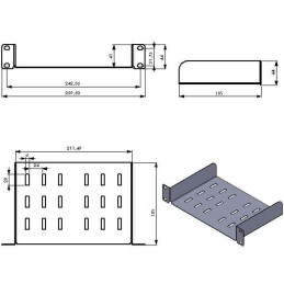 Mensola per Armadio Rack 10'' Grigio