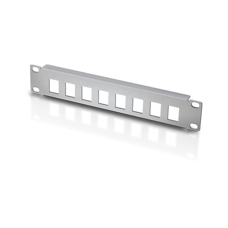 Pannello Patch 10" 1 HE 8 posti per Frutti Keystone Grigio Pannello Patch 10" 1 HE 8 posti per Frutti Keystone Grigio