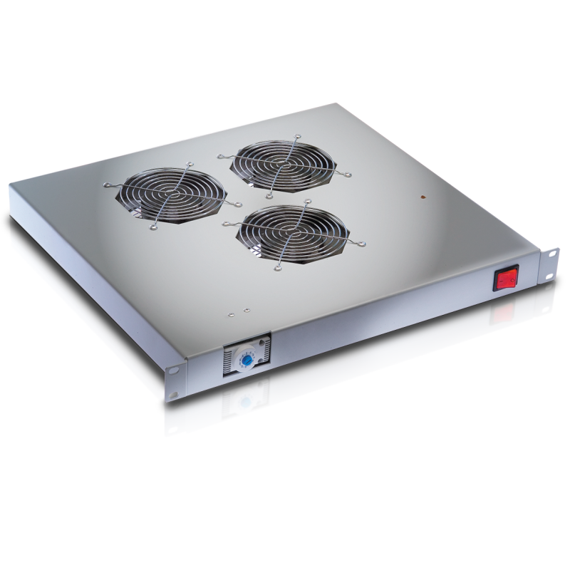 Ventole per Rack 19" 3 Ventole con Termostato Grigio Ventole per Rack 19" 3 Ventole con Termostato Grigio