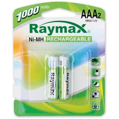 Blister 2 Batterie Ricaricabili Mini Stilo AAA 1000 mAh