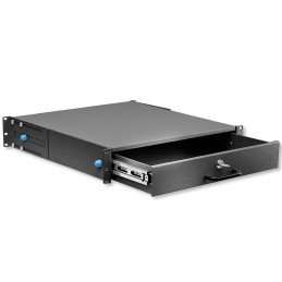 Cassetto Porta Tastiera 2U per Armadi Rack 19" con Serratura Nero