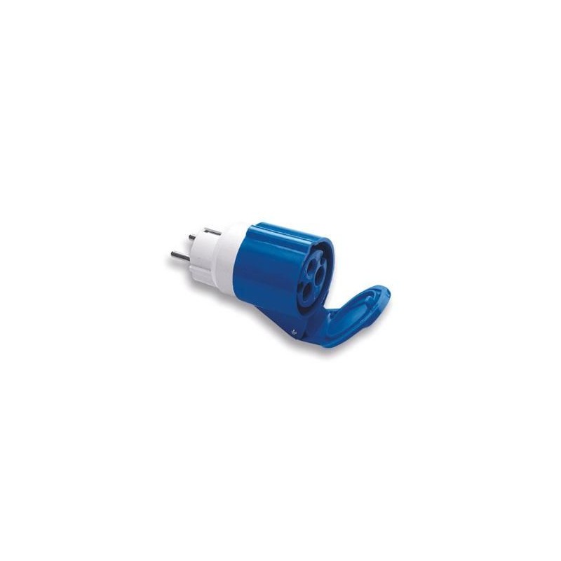 Adattatore industriale da S31 a 1 presa CEE blu