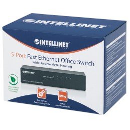 Switch Hub ethernet 10/100Mbps 5 porte desktop in metallo