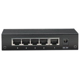 Switch Hub ethernet 10/100Mbps 5 porte desktop in metallo