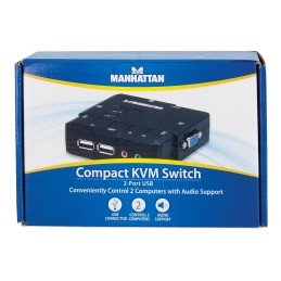 KVM Switch 2 Porte USB/Audio Nero