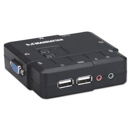 KVM Switch 2 Porte USB/Audio Nero