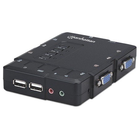 KVM Switch 4 porte USB/Audio Nero