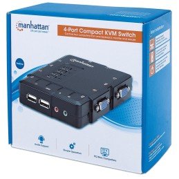 KVM Switch 4 porte USB/Audio Nero