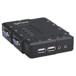 KVM Switch 4 porte USB/Audio Nero