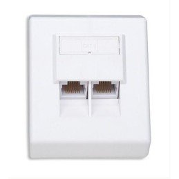 Presa a Muro RJ45 Cat.6 Esterna 2 Porte UTP Bianco