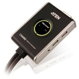 Mini Switch KVM USB Video DVI Audio e Microfono, CS682