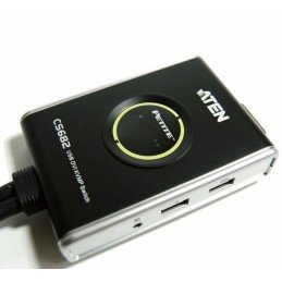 Mini Switch KVM USB Video DVI Audio e Microfono, CS682