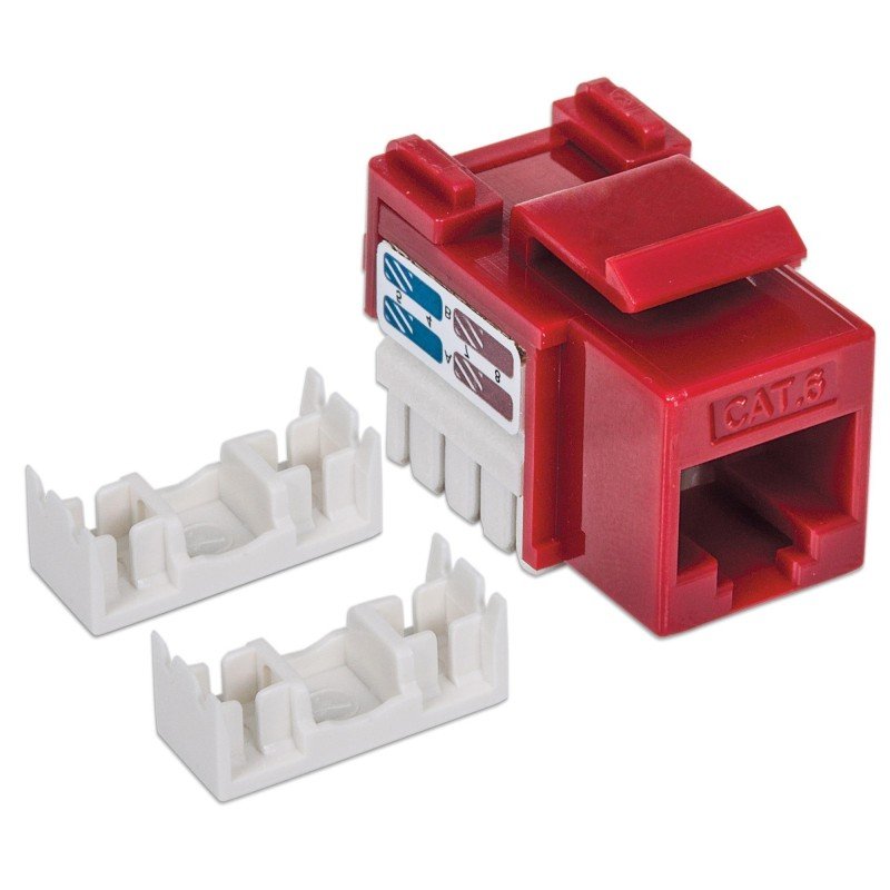 Frutto Keystone RJ45 Cat.6 UTP non schermato Rosso