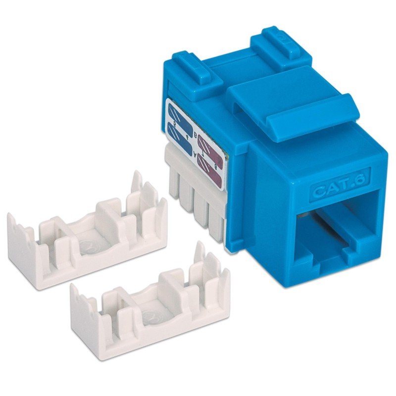 Frutto Keystone RJ45 Cat.6 UTP non schermato Blu