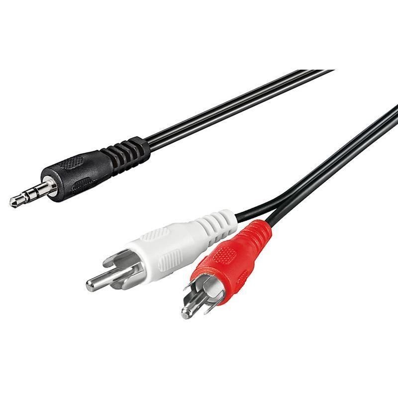 Cavo Stereo Jack 3, 5 mm a 2 x RCA maschio 5 mt Cavo Stereo Jack 3, 5 mm a 2 x RCA maschio 5 mt