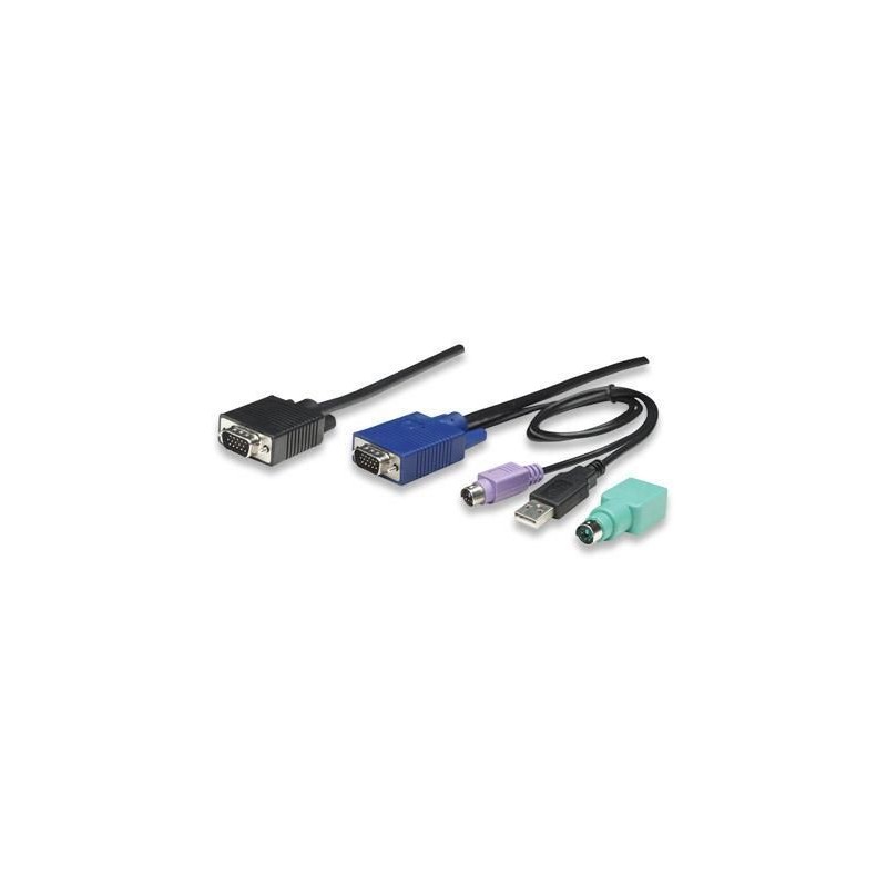 Cavo triplo per KVM 15 Poli a combo USB e PS2 3 mt Cavo triplo per KVM 15 Poli a combo USB e PS2 3 mt
