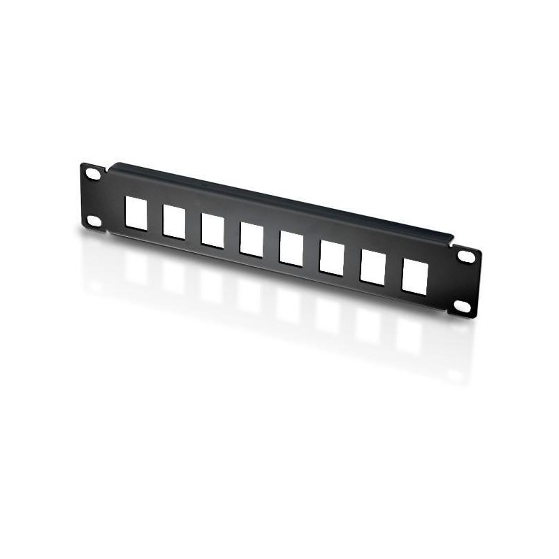 Pannello Patch 10" 1 HE 8 posti per Frutti Keystone Nero Pannello Patch 10" 1 HE 8 posti per Frutti Keystone Nero