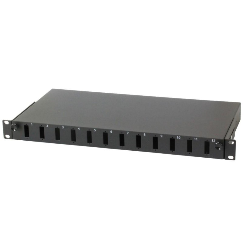 Cassetto Rack 19" Fibra Ottica 12 porte SC Duplex Nero