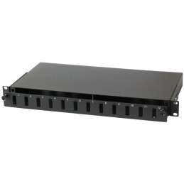 Cassetto Rack 19" Fibra Ottica 12 porte SC Duplex Nero