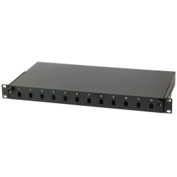 Cassetto Rack 19" Fibra Ottica 12 porte LC Duplex/SC Simplex Nero