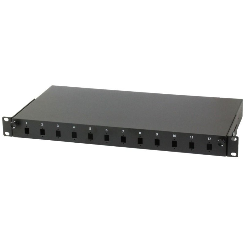 Cassetto Rack 19" Fibra Ottica 12 porte LC Duplex/SC Simplex Nero Cassetto Rack 19" Fibra Ottica 12 porte LC Duplex/SC Simplex Nero