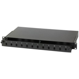 Cassetto Rack 19" Fibra Ottica 12 porte LC Duplex/SC Simplex Nero