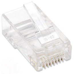 Confezione 100 Plug RJ45 UTP per Cavo Rigido Cat.5E