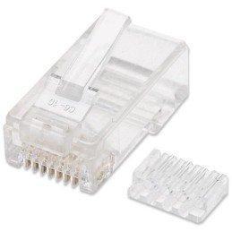 Confezione 100 Plug RJ45 UTP per Cavo Rigido Cat.6