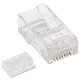 Confezione 100 Plug RJ45 UTP per Cavo Rigido Cat.6