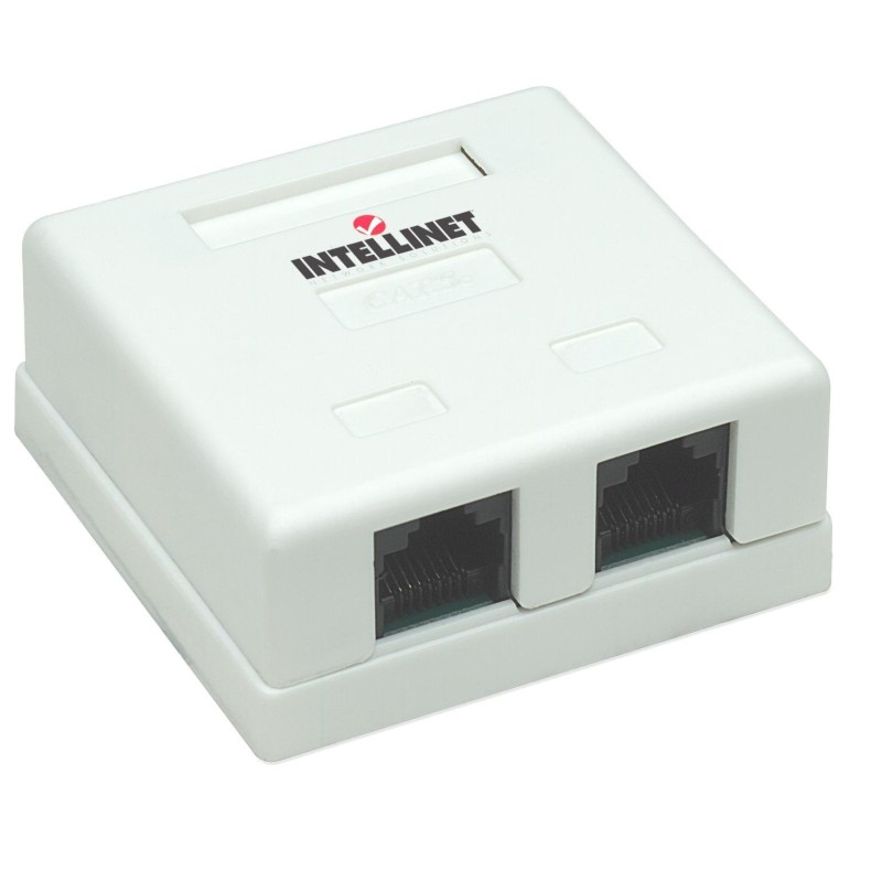 Presa a Muro con 2 Frutti RJ45 Cat. 5E UTP Beige