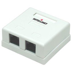 Presa a Muro con 2 Frutti RJ45 Cat. 5E UTP Beige