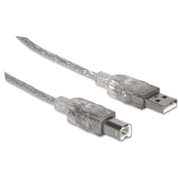 Cavo USB 2.0 A maschio/B maschio 1.8 m trasparente