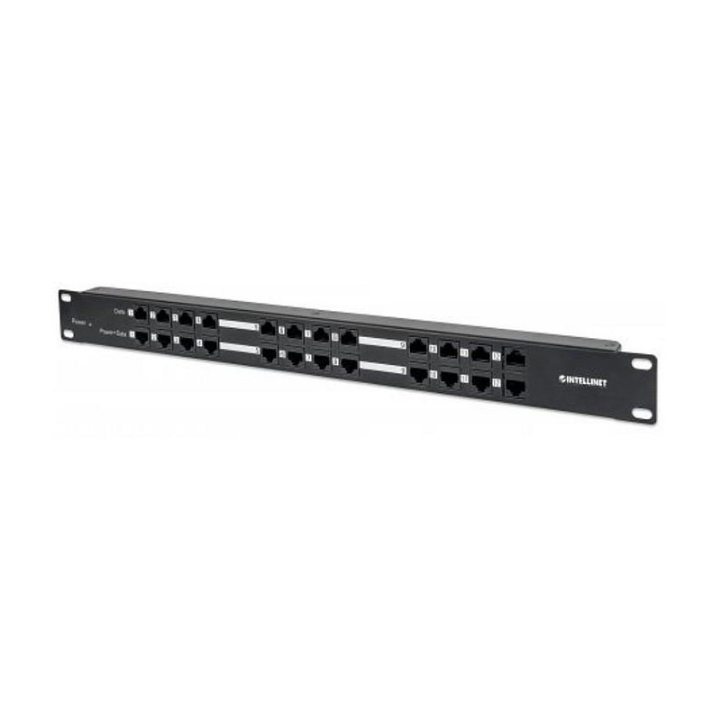 Pannello patch 12 porte POE Passivo con Alimentatore Pannello patch 12 porte POE Passivo con Alimentatore