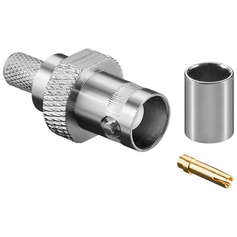 Connettore BNC Femmina. a crimpare per RG59/62 Connettore BNC Femmina. a crimpare per RG59/62