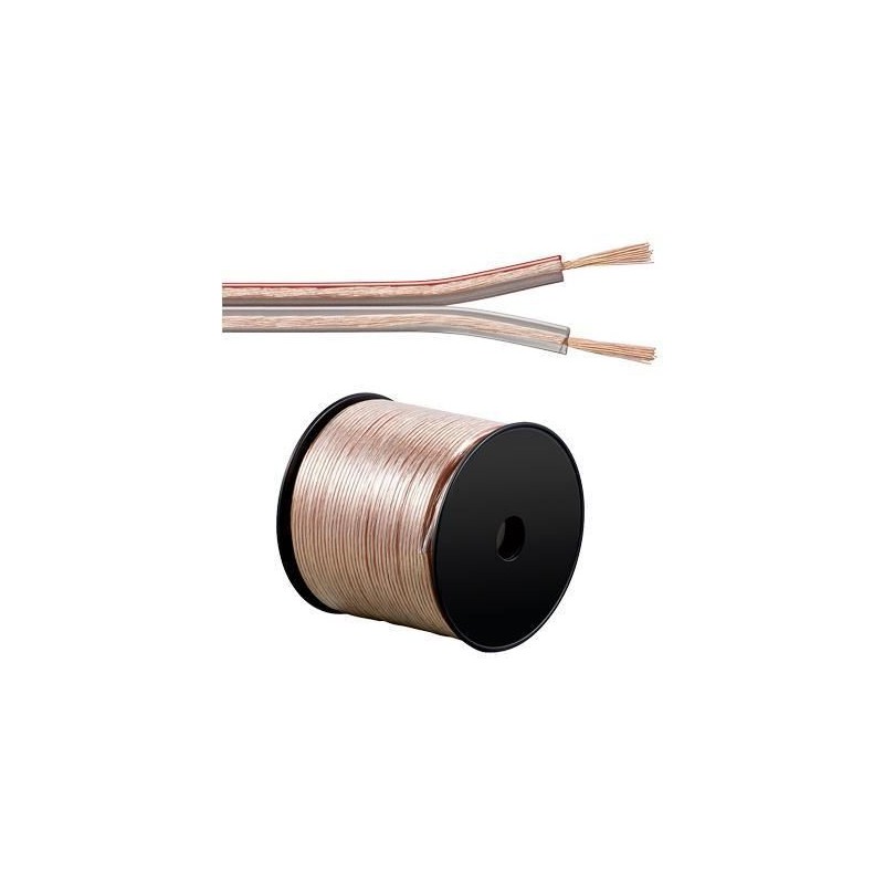 Cavo Audio per diffusori acustici Trasparente 0,75 mm² matassa 100mt Cavo Audio per diffusori acustici Trasparente 0,75 mm² matassa 100mt