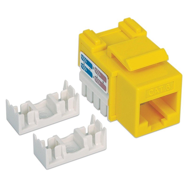 Frutto Keystone RJ45 Cat.6 UTP non schermato Giallo Frutto Keystone RJ45 Cat.6 UTP non schermato Giallo