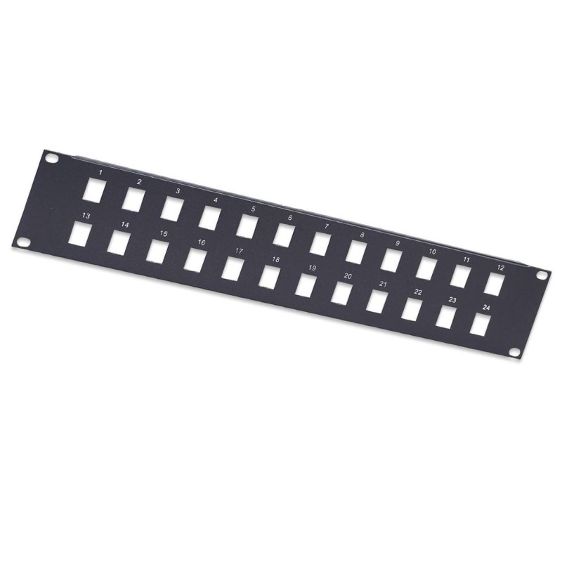Pannello Patch Modulare 24 posti 2 HE Nero Pannello Patch Modulare 24 posti 2 HE Nero