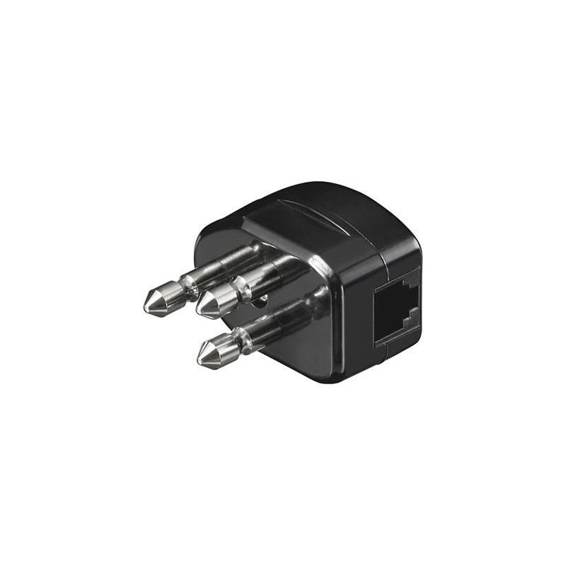 Spina tripolare con RJ11 Nera Spina tripolare con RJ11 Nera
