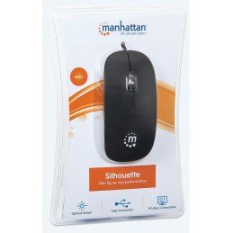 Mini Mouse Ottico USB Silhouette Cavo 1,2m Nero